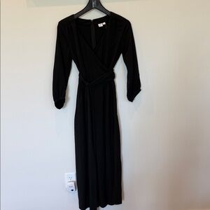 GAP Black Wrap Maxi jumpsuit with Tie Waist